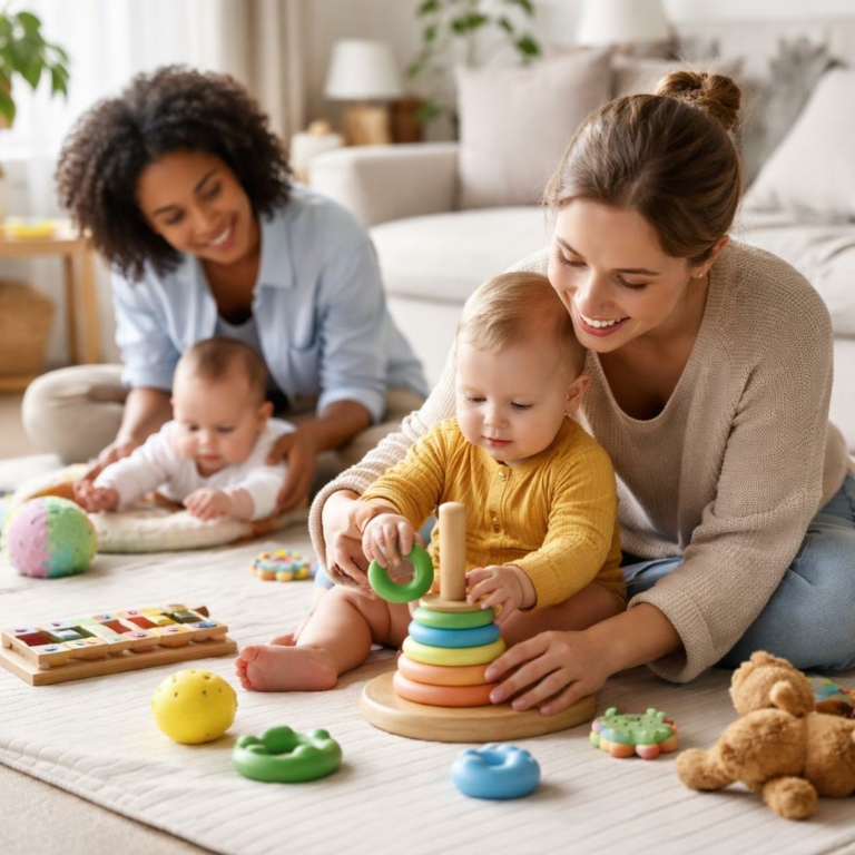 Plus de 50 activités pour bébés 3–12 mois — Jeux d’éveil simples et adaptés